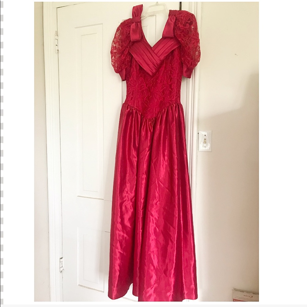 Red long women’s dress